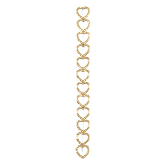 Gold Metal Heart Beads, 13mm by Bead Landing™